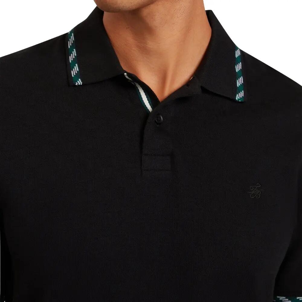 Maglietta Polo Jacquard Maniche Corte Uomo Ted Baker Nero 5/6