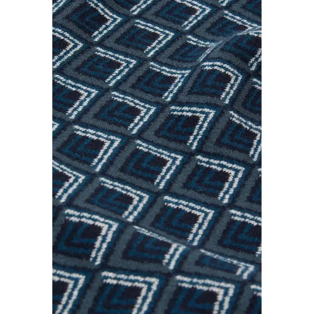 Maglietta Polo Geometrica Jacquard Maniche Corte Uomo Ted Baker Blu Navy 6/6