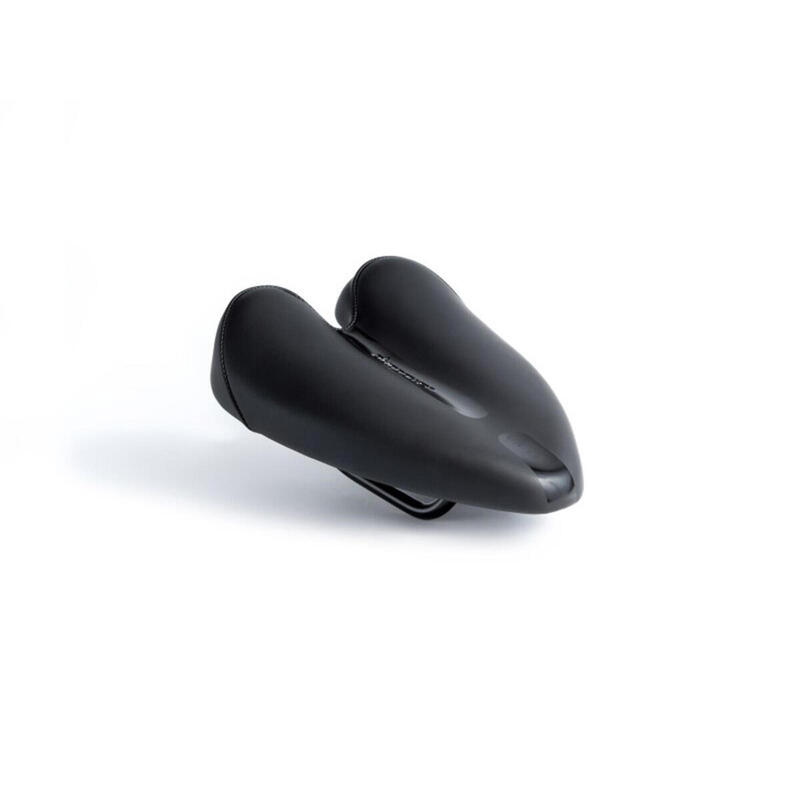 Selle de vélo fabriquée à la main Duopower Onix - Acier - 132mm noir