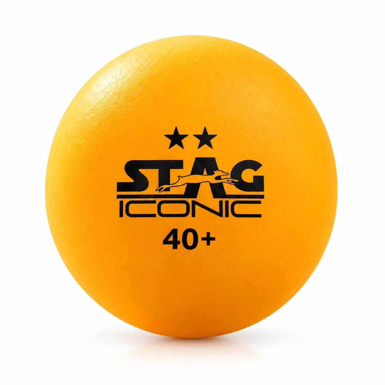 STAG Iconic 2-Star Orange TT Balls, 40+mm, Pack of 3 -  1