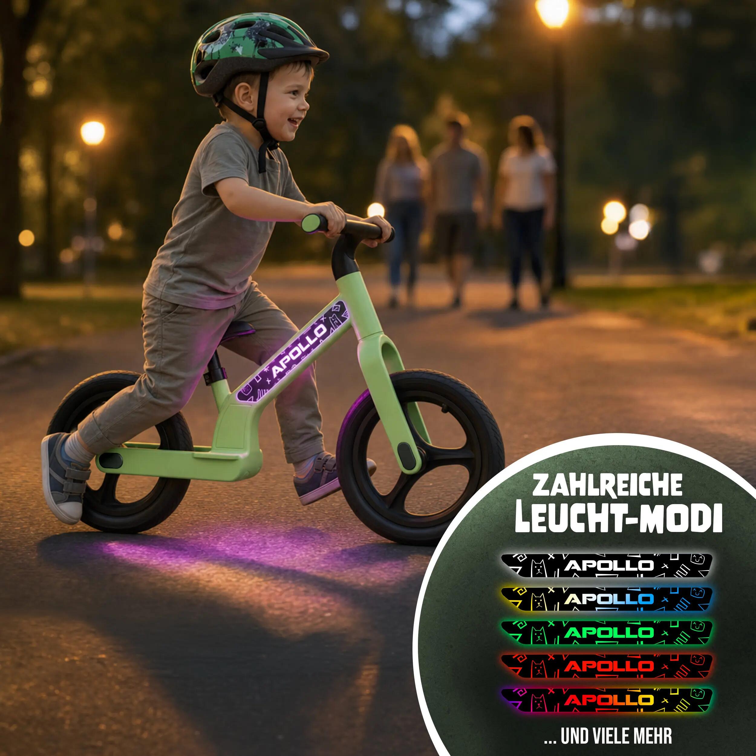 Bici senza pedali Bambini 2 anni luminosa Trailbuddy LED Verde 6/7