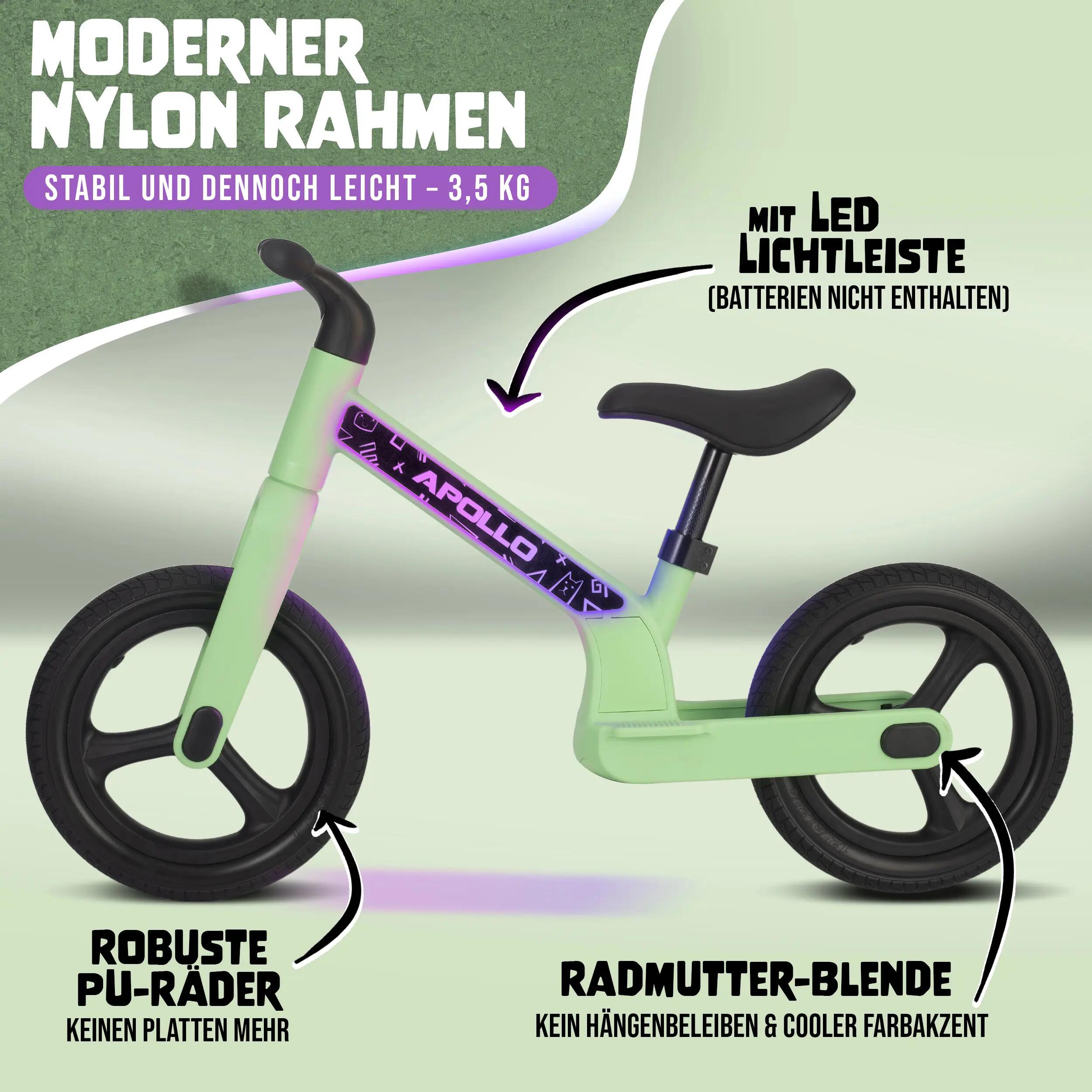 Bici senza pedali Bambini 2 anni luminosa Trailbuddy LED Verde 4/7