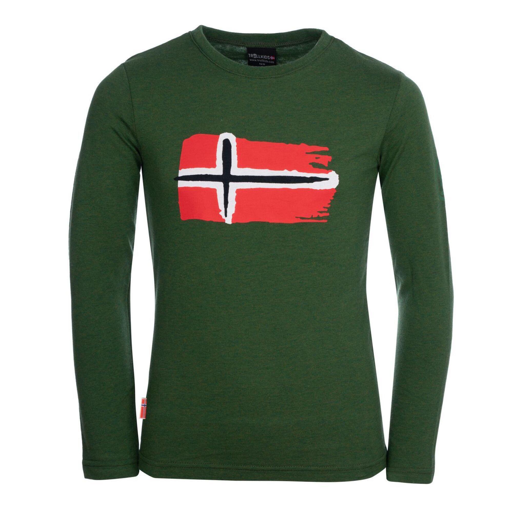 TROLLKIDS Kinder Longsleeve Oslo Waldgrün