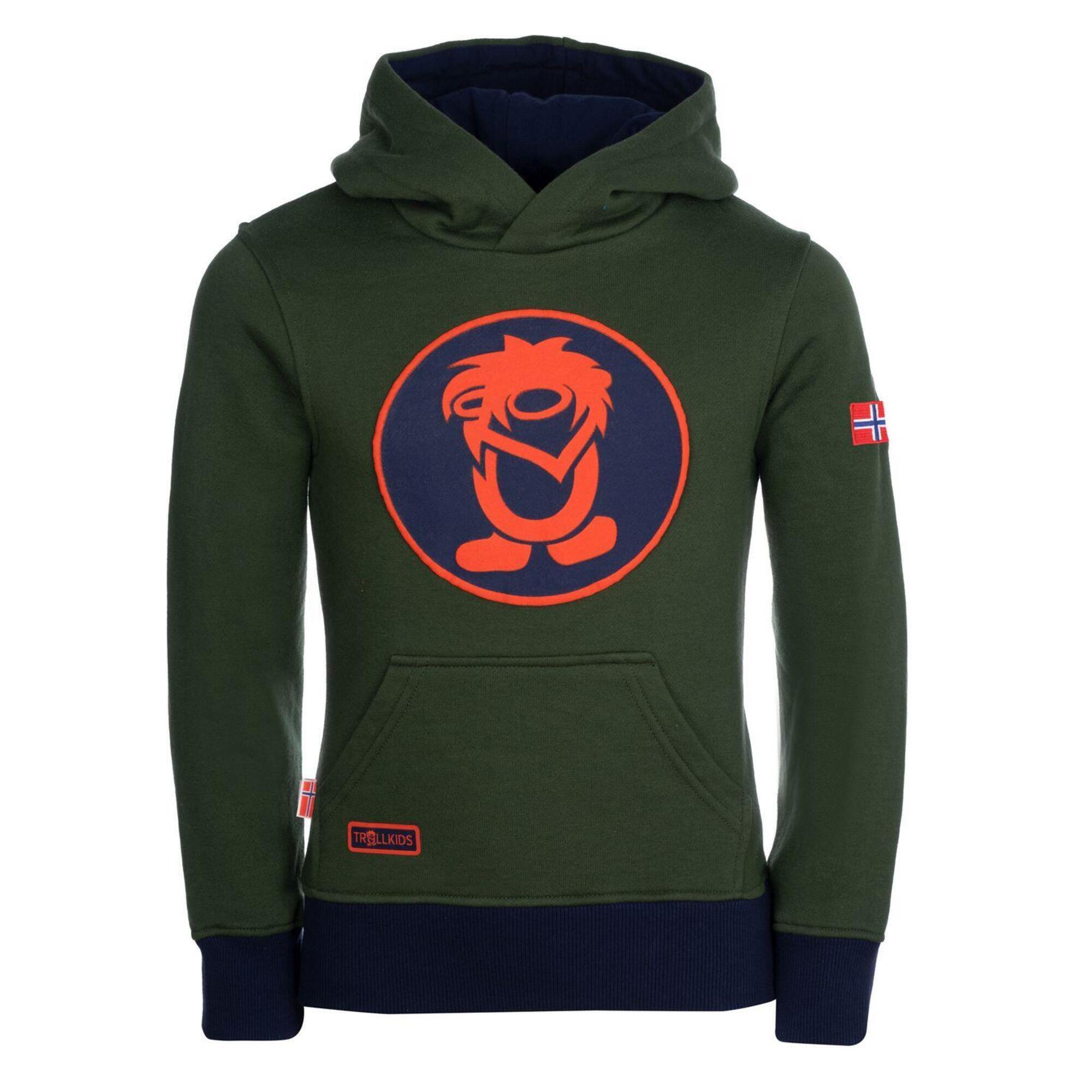 TROLLKIDS Kinder Hoodie Pullover Troll Waldgrün/Marineblau