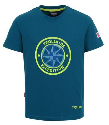 Kinder T-Shirt Windrose T Petrolgrün/Lime