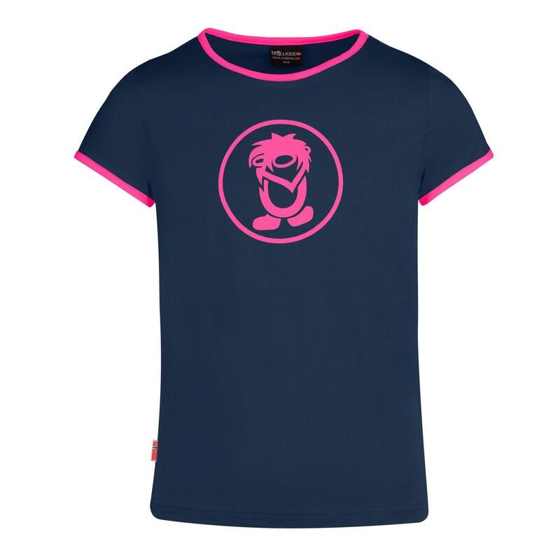 Mädchen T-Shirt Kroksand Marineblau/Magenta