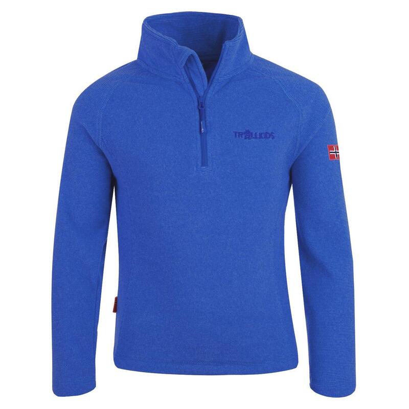 Kinder Fleece Pullover Rondane Mittelblau / Hellblau