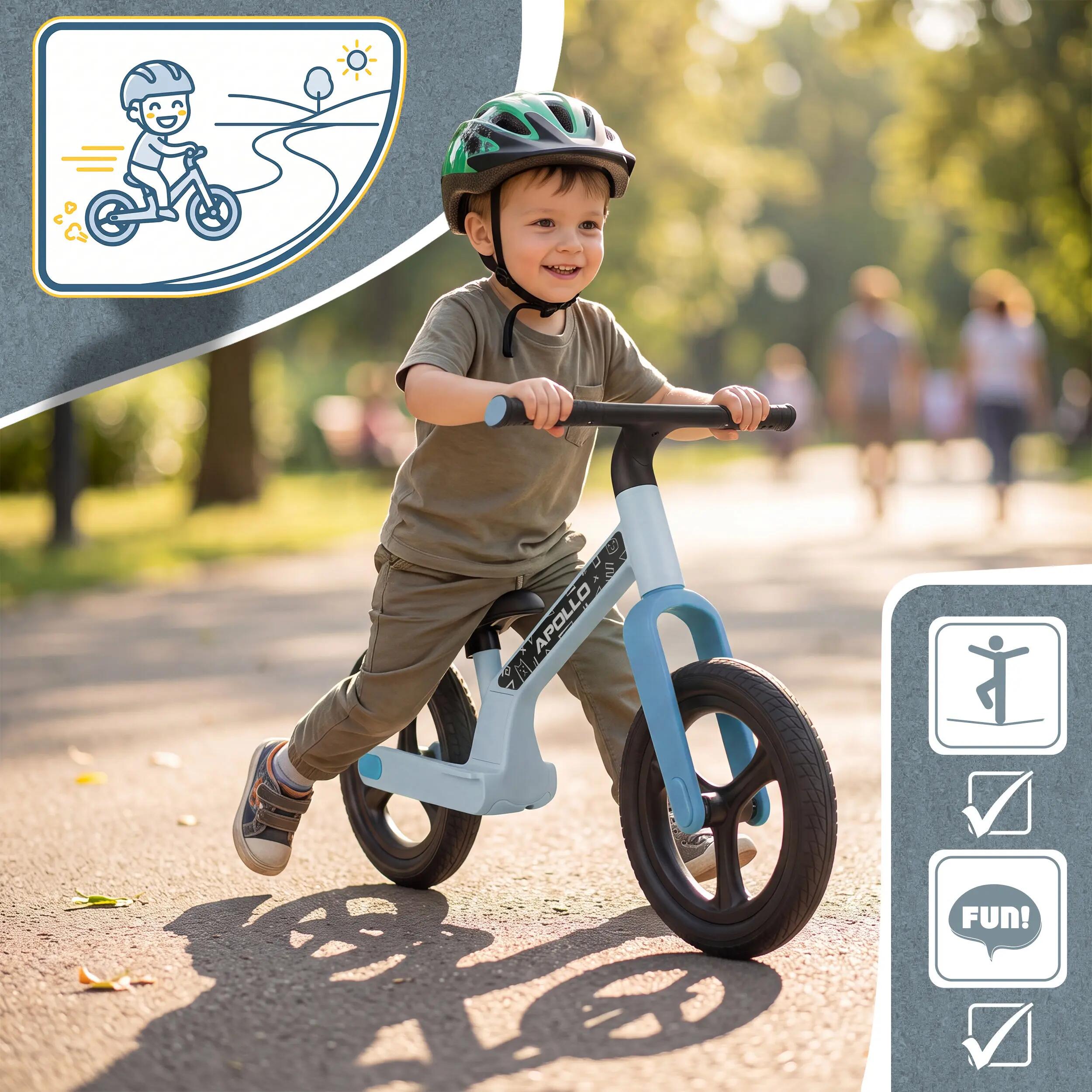 Loopfiets Kinderen Trailbuddy LED 12 inch vanaf 2 jaar Blauw 5/7