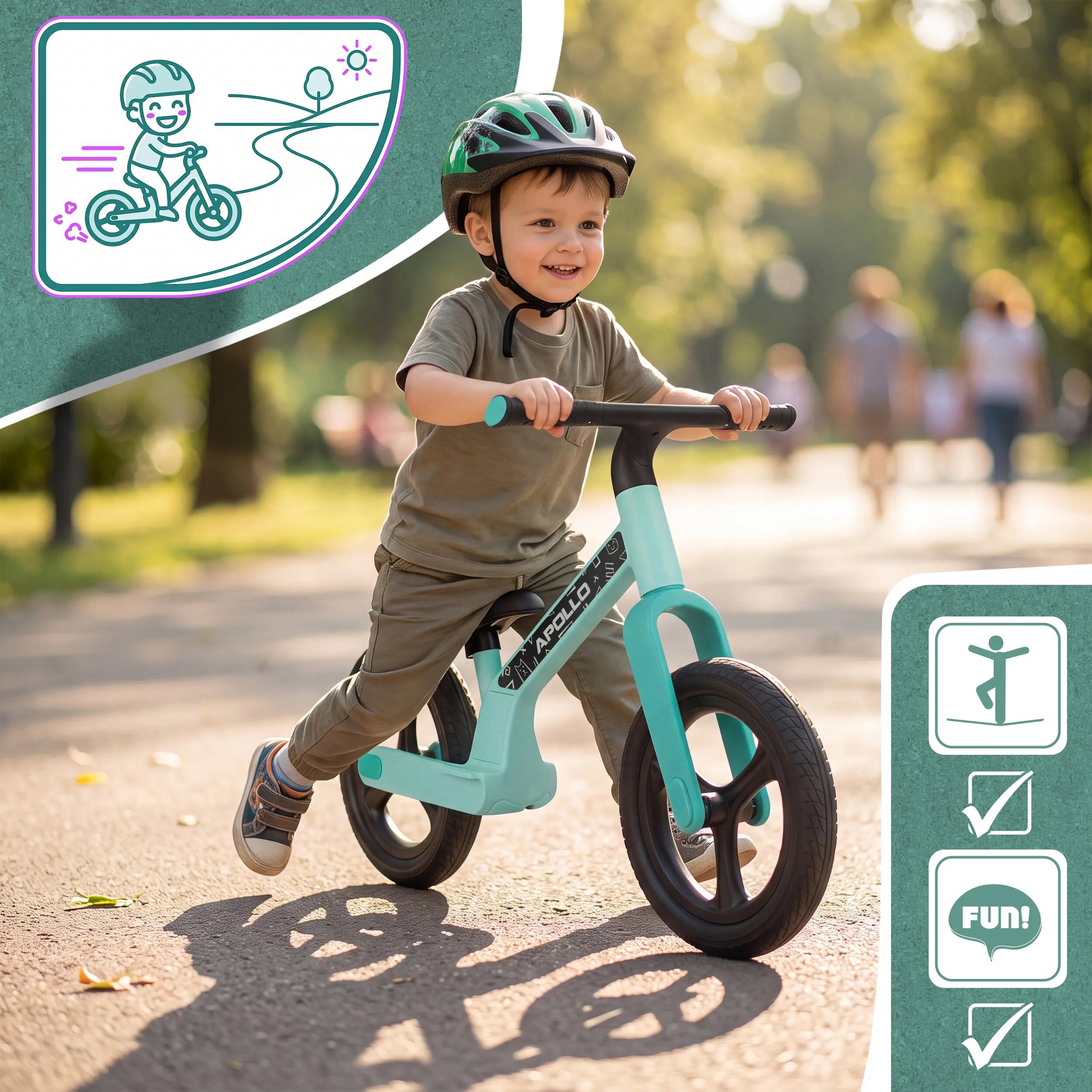 Loopfiets Kinderen Trailbuddy LED 12 inch vanaf 2 jaar Mint 5/7