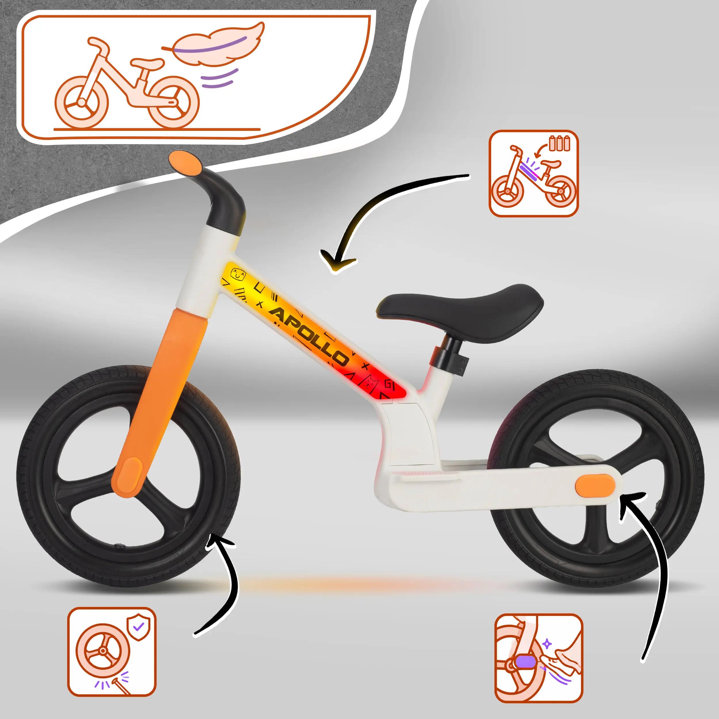 Bici senza pedali Bambini 2 anni luminosa Trailbuddy LED Bianco 4/7