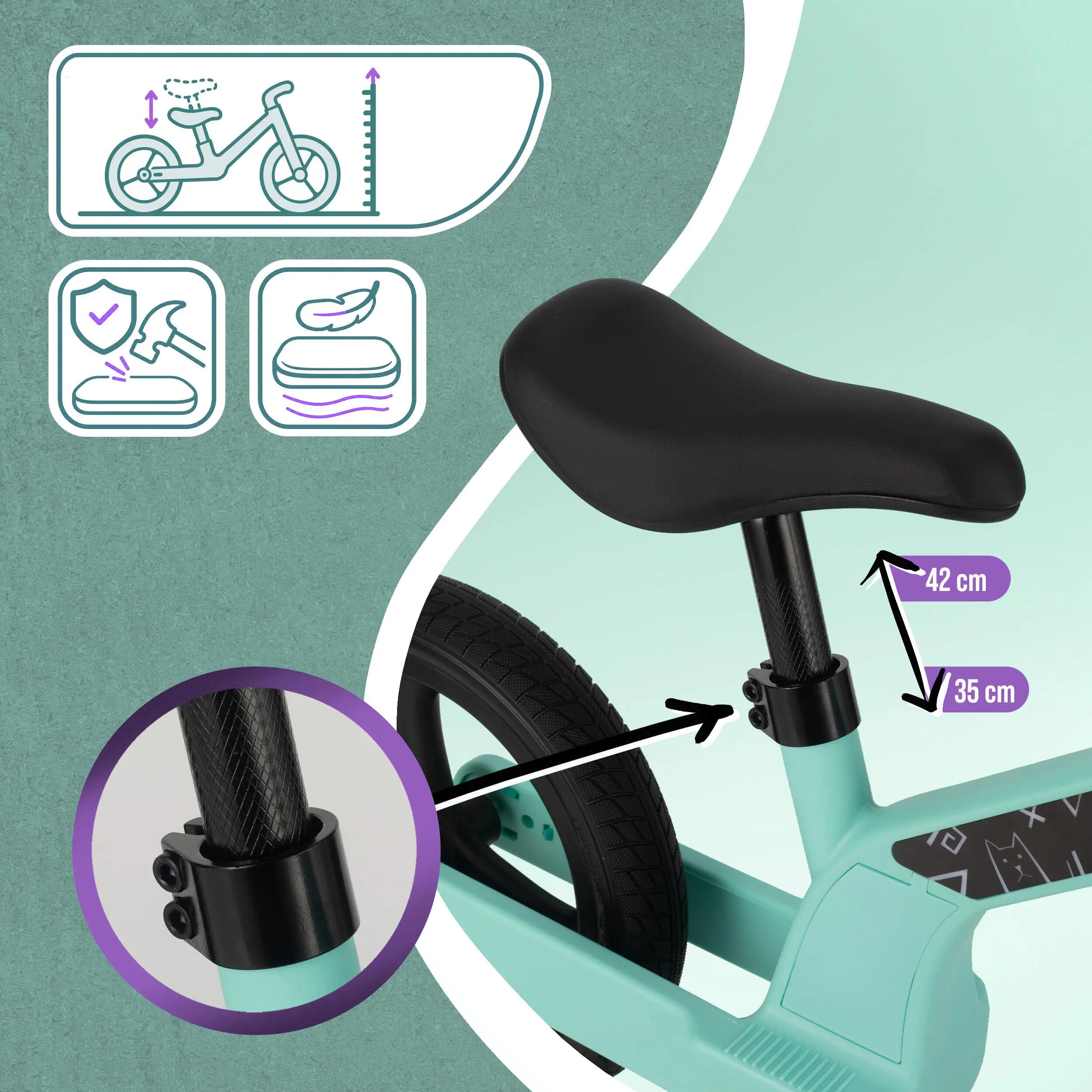 Loopfiets Kinderen Trailbuddy LED 12 inch vanaf 2 jaar Mint 3/7