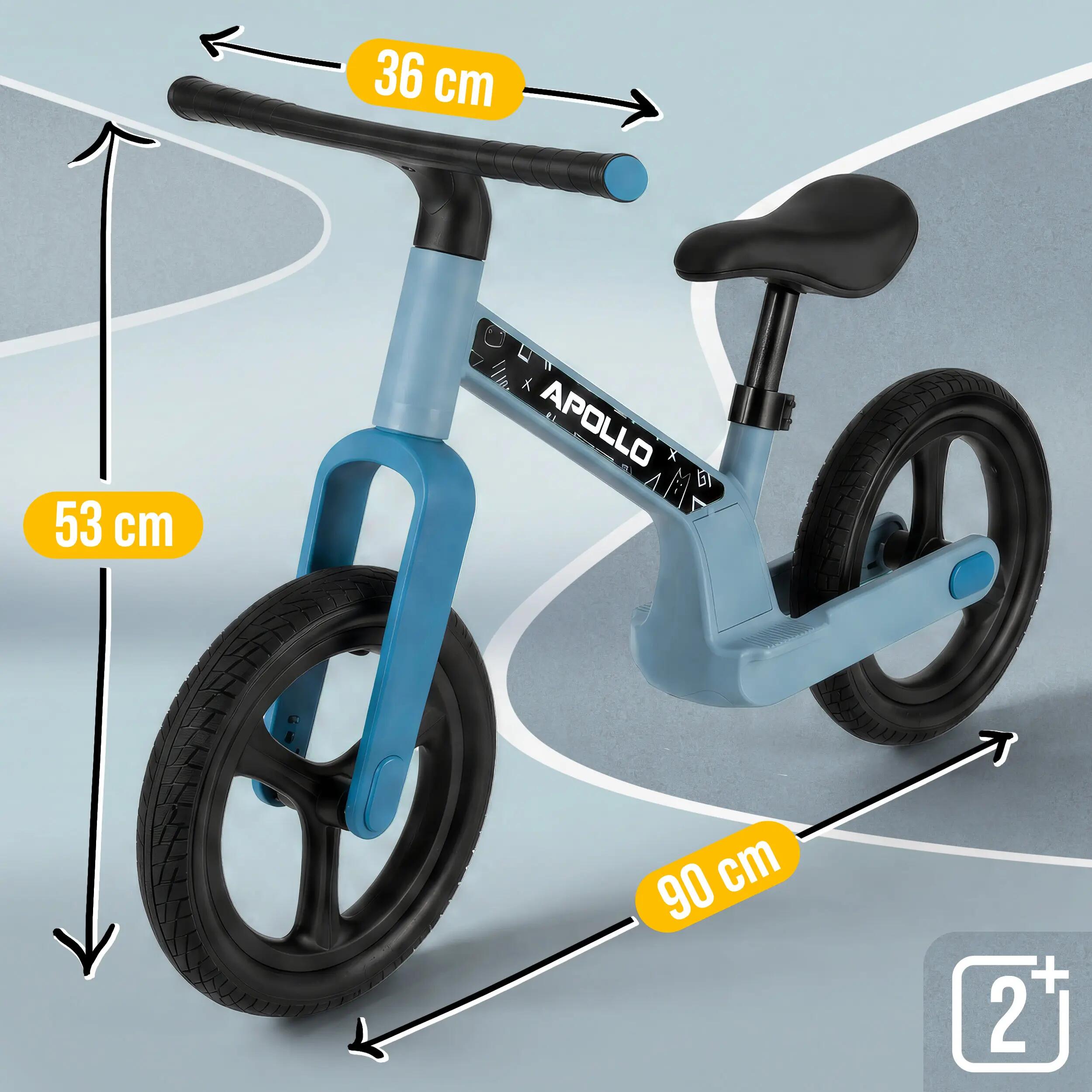 Loopfiets Kinderen Trailbuddy LED 12 inch vanaf 2 jaar Blauw 2/7