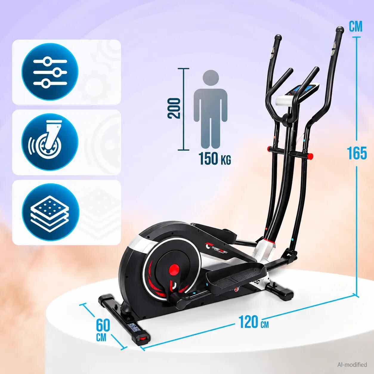 Crosstrainer tot 150 kg - Bluetooth - LCD - 24 standen - stil - AX 8000 4/7