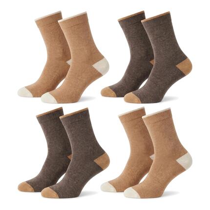 Damen Herren Freizeit Wollsocken mit Kaschmirwolle 4 Paar warme Wintersocken
