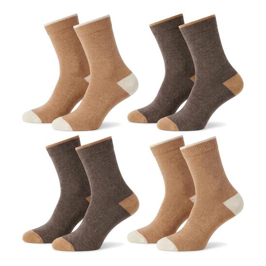 Damen Herren Freizeit Wollsocken mit Kaschmirwolle 4 Paar warme Wintersocken