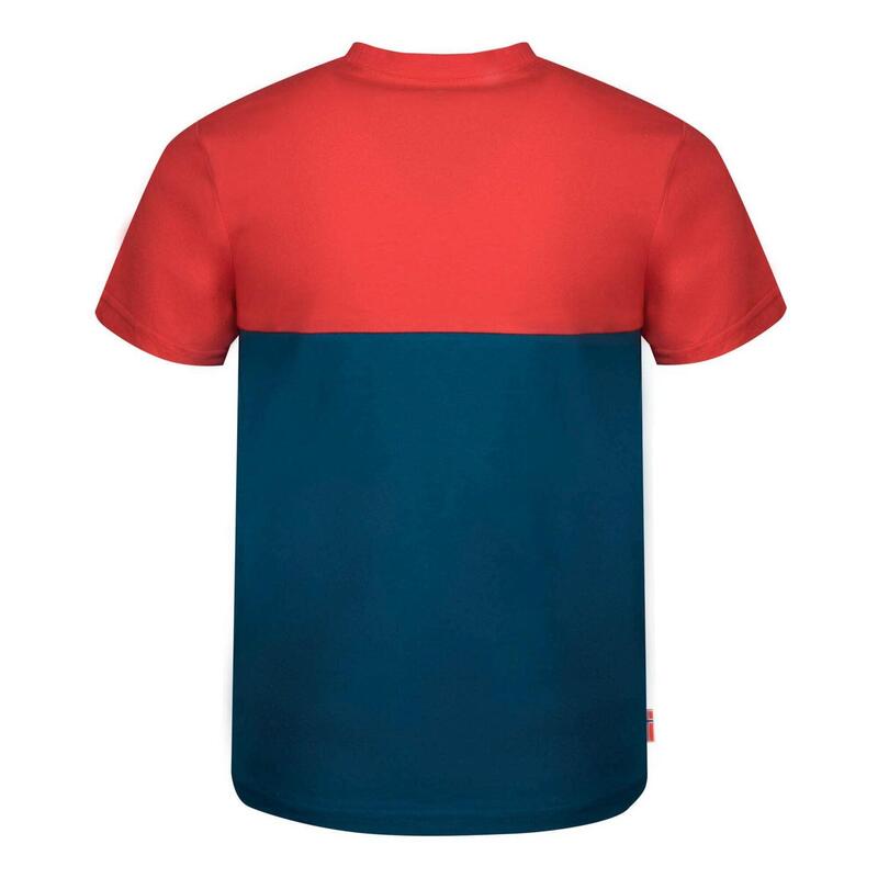 Kinder T-Shirt Bergen Petrolblau/Rot