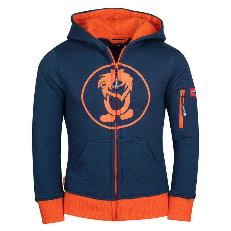 Pull à capuche pour enfants Sortland Mystic Bleu / Orange