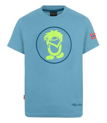 Kinder T-Shirt Troll T Delphinblau/Lime