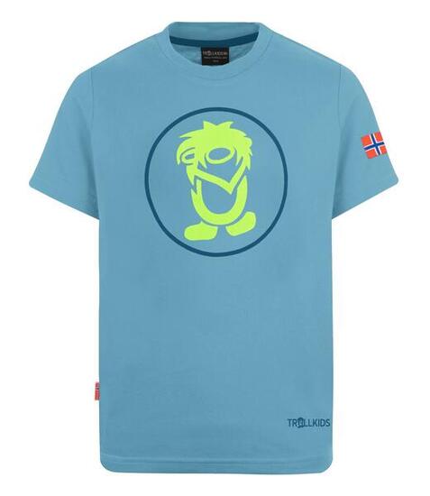 Kinder T-Shirt Troll T Delphinblau/Lime