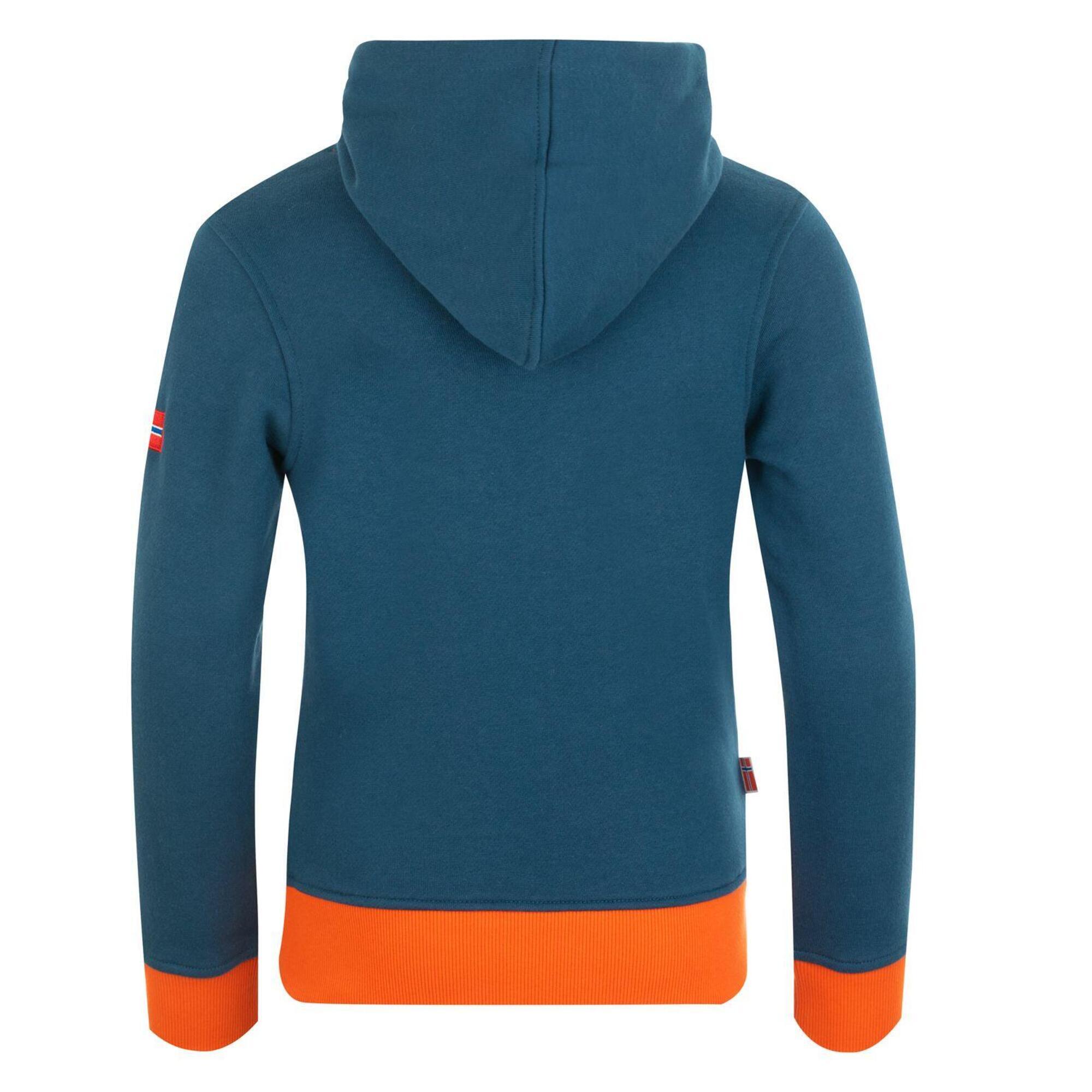 Felpa con cappuccio Lillehammer Mystik per bambini blu/arancio