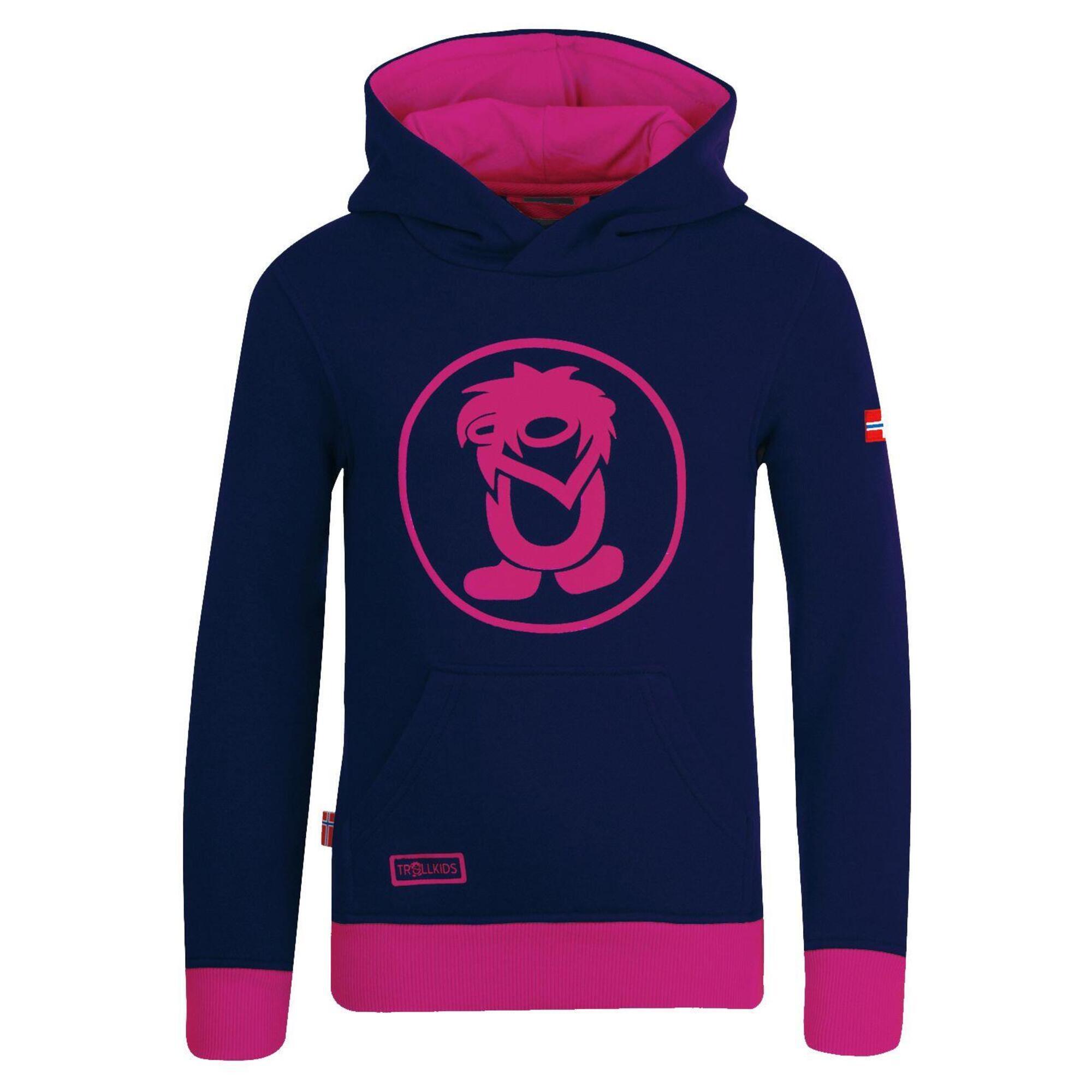 Felpa con cappuccio per bambini Troll Navy / Pink