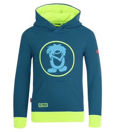 Sweat à capuche enfant Troll Bleu pétrole/Vert