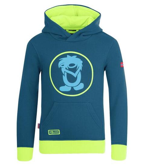 Sweat à capuche enfant Troll Bleu pétrole/Vert