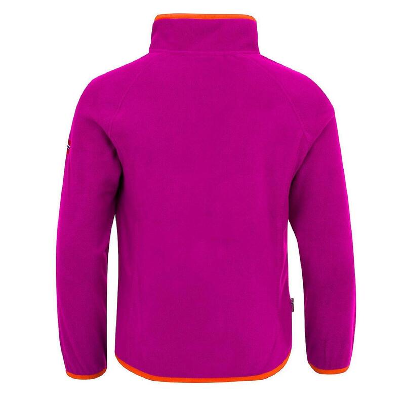 Kinder Fleece-Pullover Nordland Dunkelrosa / Orange