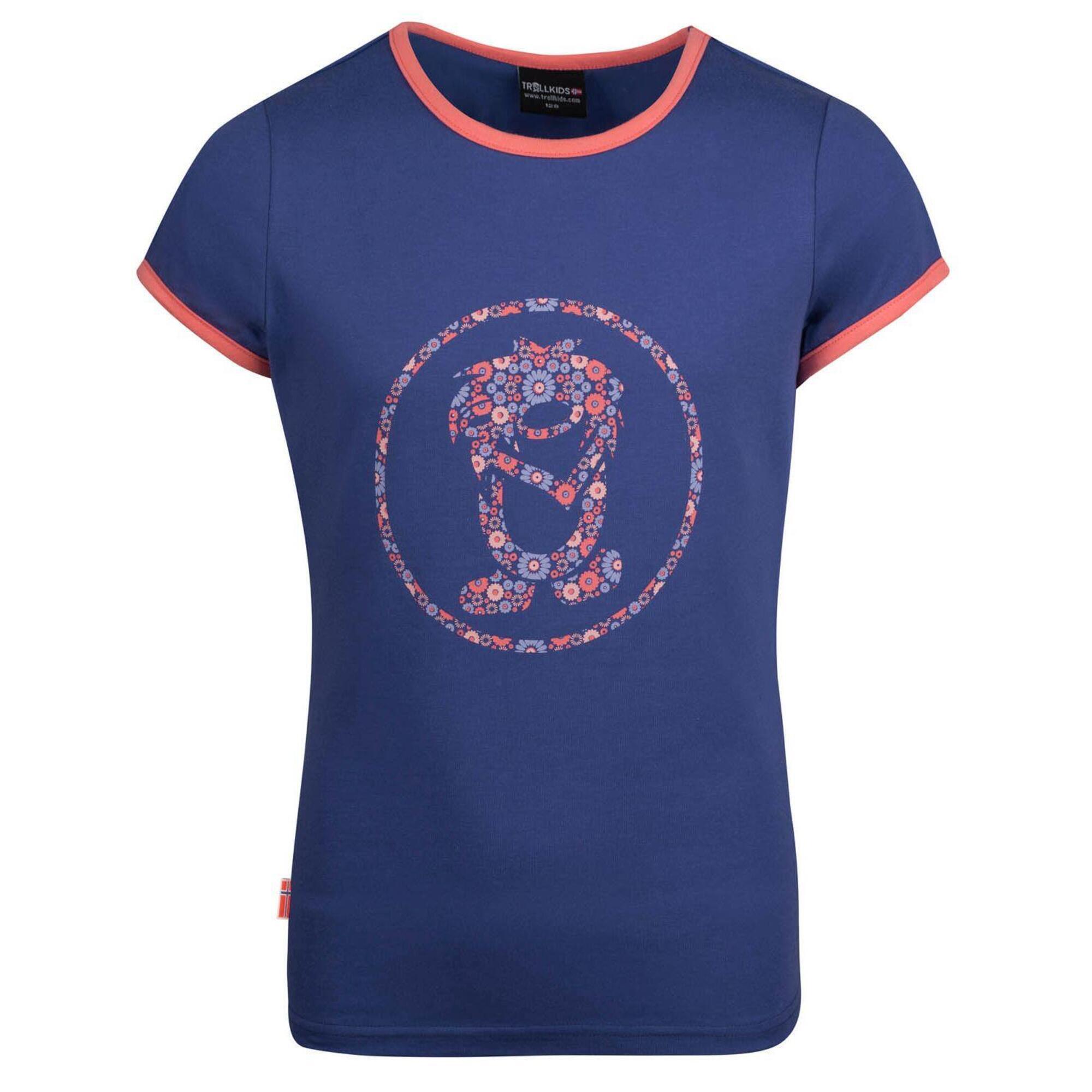 TROLLKIDS Mädchen T-Shirt Flower Troll Dunkellila/Rose
