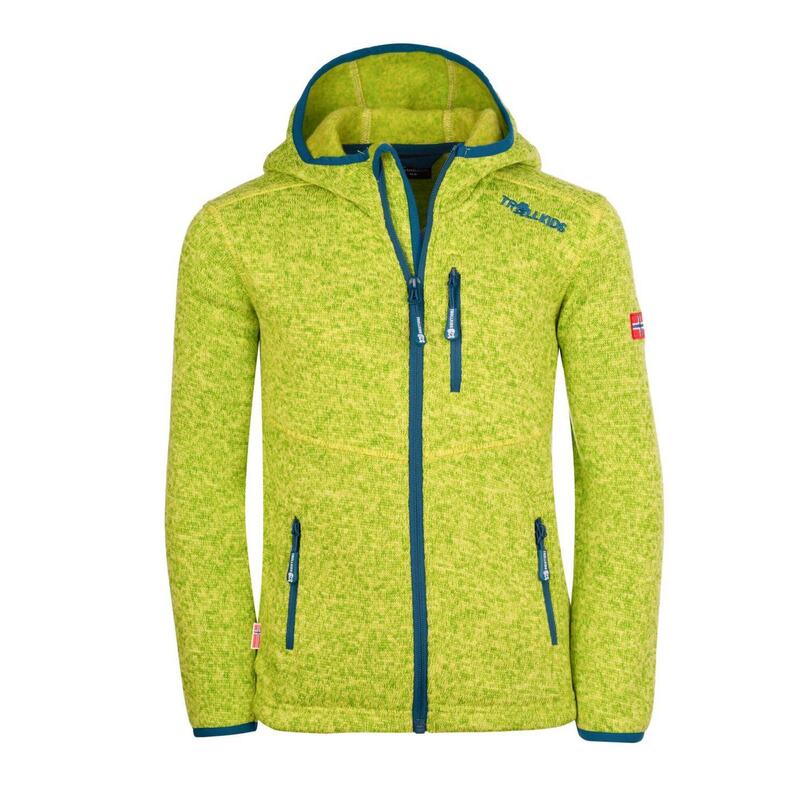 Veste polaire pour enfants Jondalen XT jaune lime/bleu pétrole