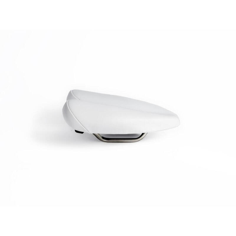 Selle de vélo fabriquée à la main Duopower Nelox - Acier - Largeur 132mm blanc