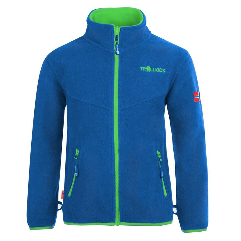 Kinder Fleece Jacke Oppdal XT Mittelblau / Hellgrün