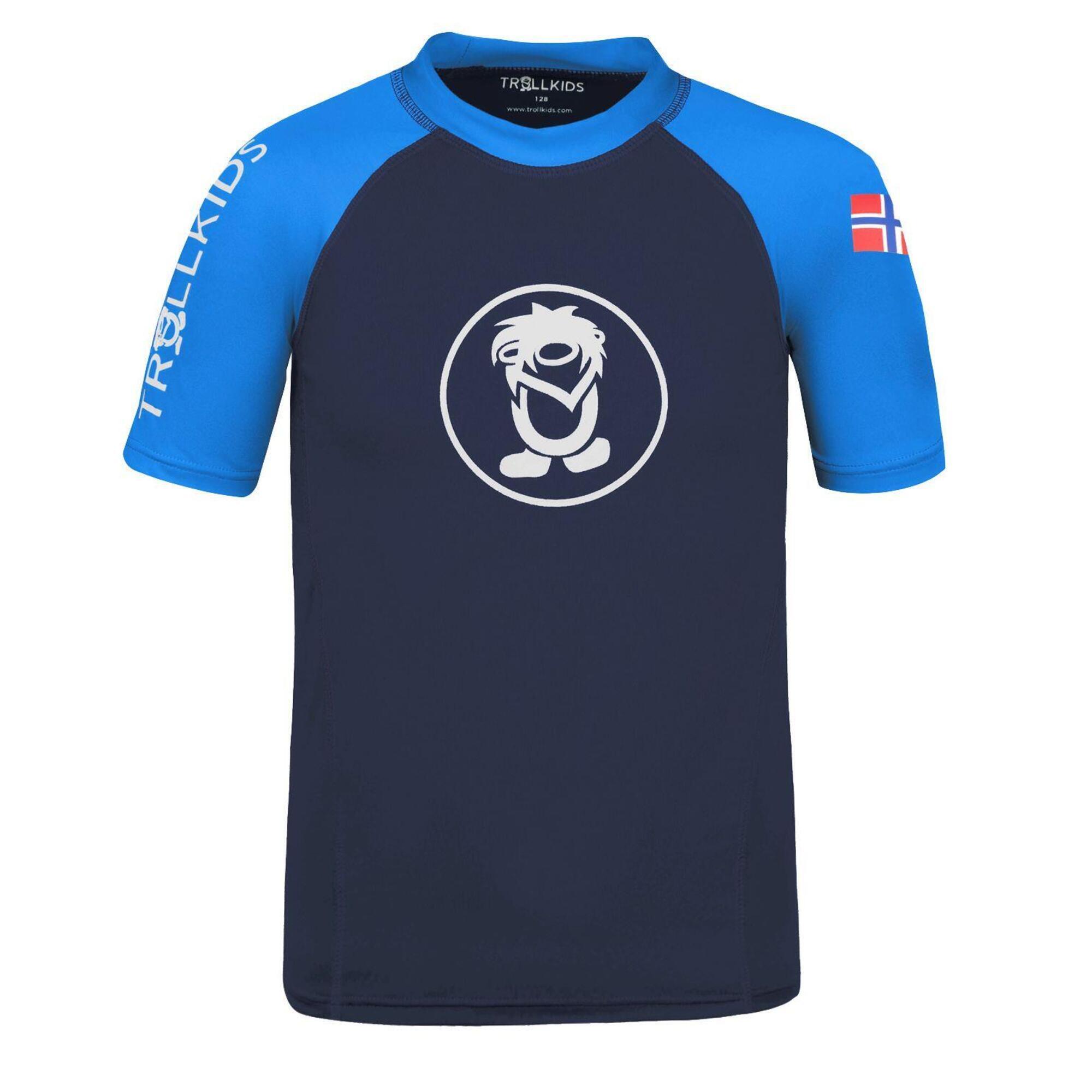 T-shirt enfant Kvalvika bleu marine / bleu moyen 1/3