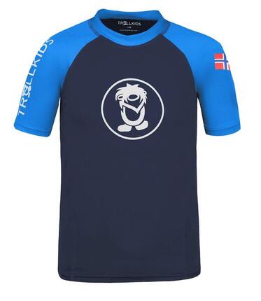 T-shirt enfant Kvalvika bleu marine / bleu moyen