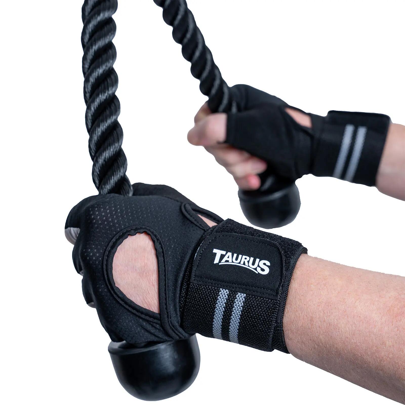 Gants de musculation - Taille M - Maintien poignet - Taurus - Noir 4/4