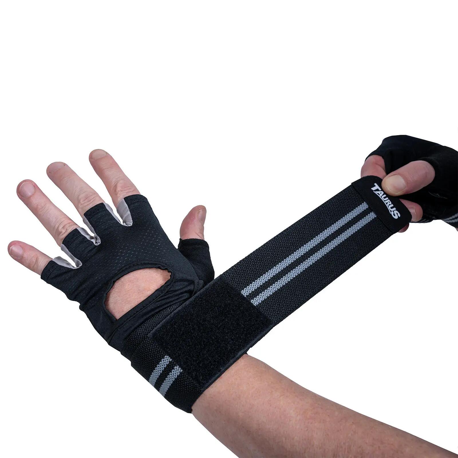 Gants de musculation - Taille M - Maintien poignet - Taurus - Noir 2/4