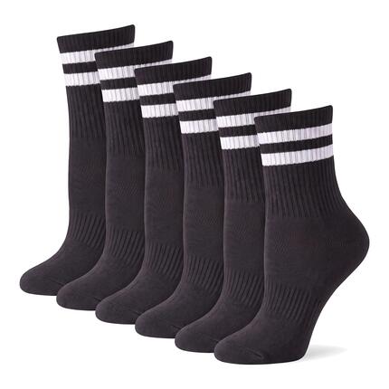 Damen Herren Fitness Sportsocken halbhoch mit Rippschaft kurze Socken 6 Paar