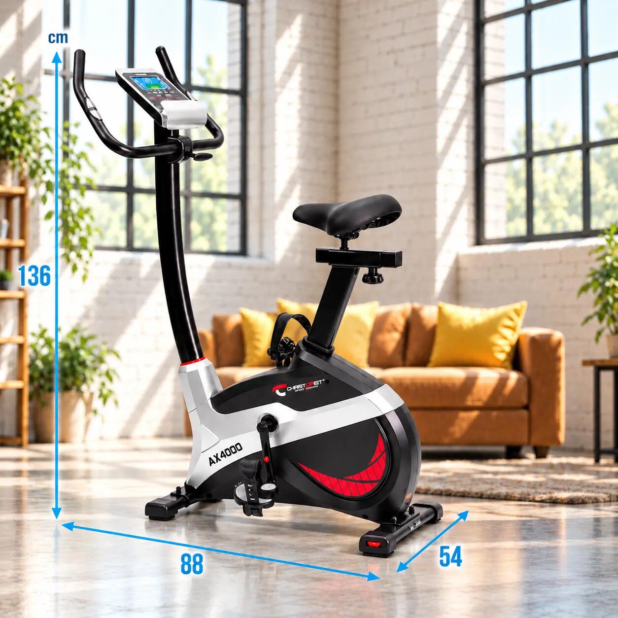 Vélo d'appartement - 24 niveaux de résistance - 150 kg - tapis inclus  AX 4000 6/8