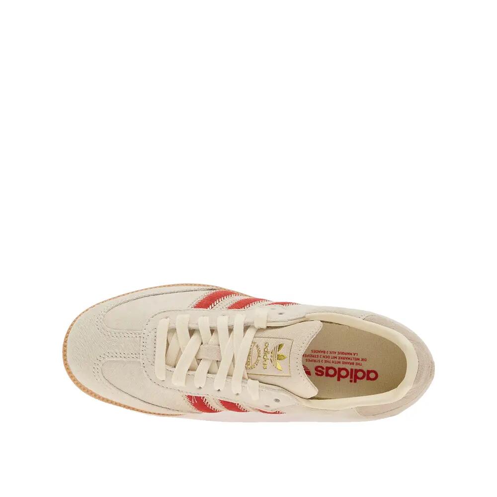 Sapatos adidas Samba OG Pele Bege/Branco/Vermelho 3/6