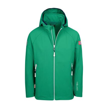 Veste softshell pour enfants Kvalvika Bleu incandescent/Jaune trouble