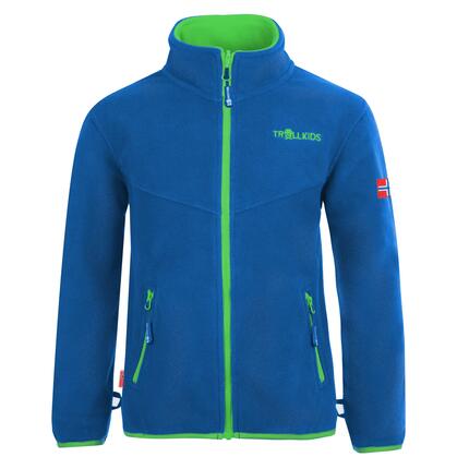 Kids Fleece Jacket Oppdal XT Ademend Isolerend Marineblauw/Lichtgroen