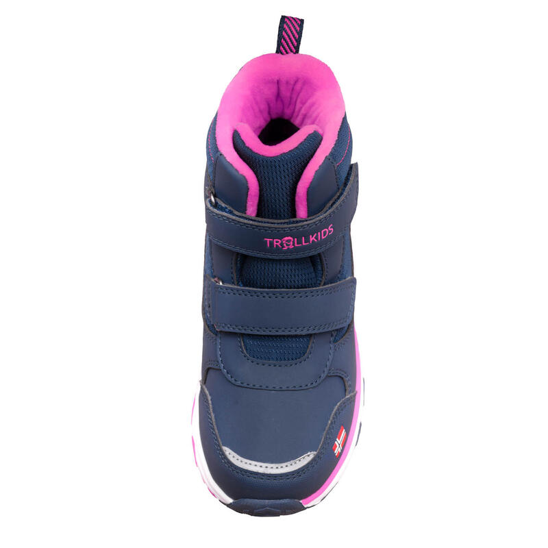 Chaussures d'hiver pour enfants Hafjell imperméables bleu marine/rose
