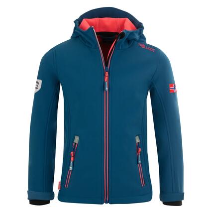 Veste softshell Trollfjord Trollkids fille bleu minuit corail stretch