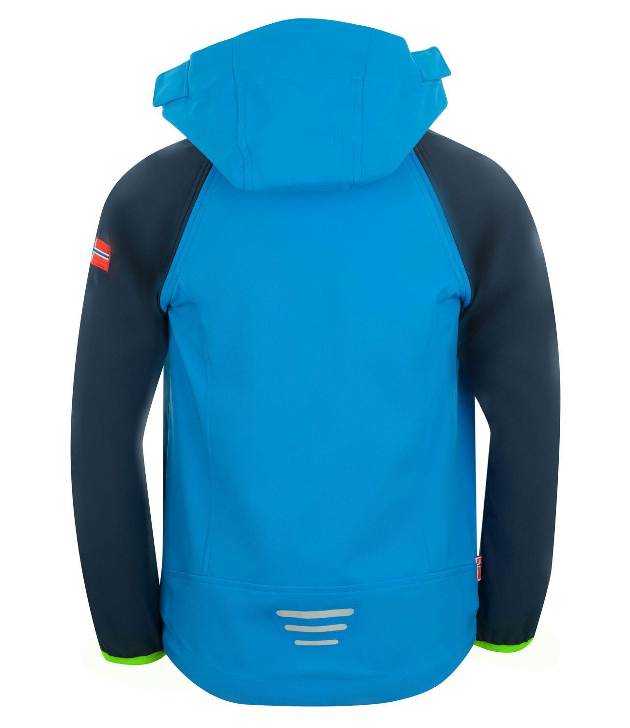 Veste softshell enfant Rondane déperlante bleu marine/bleu moyen/vert 2/3