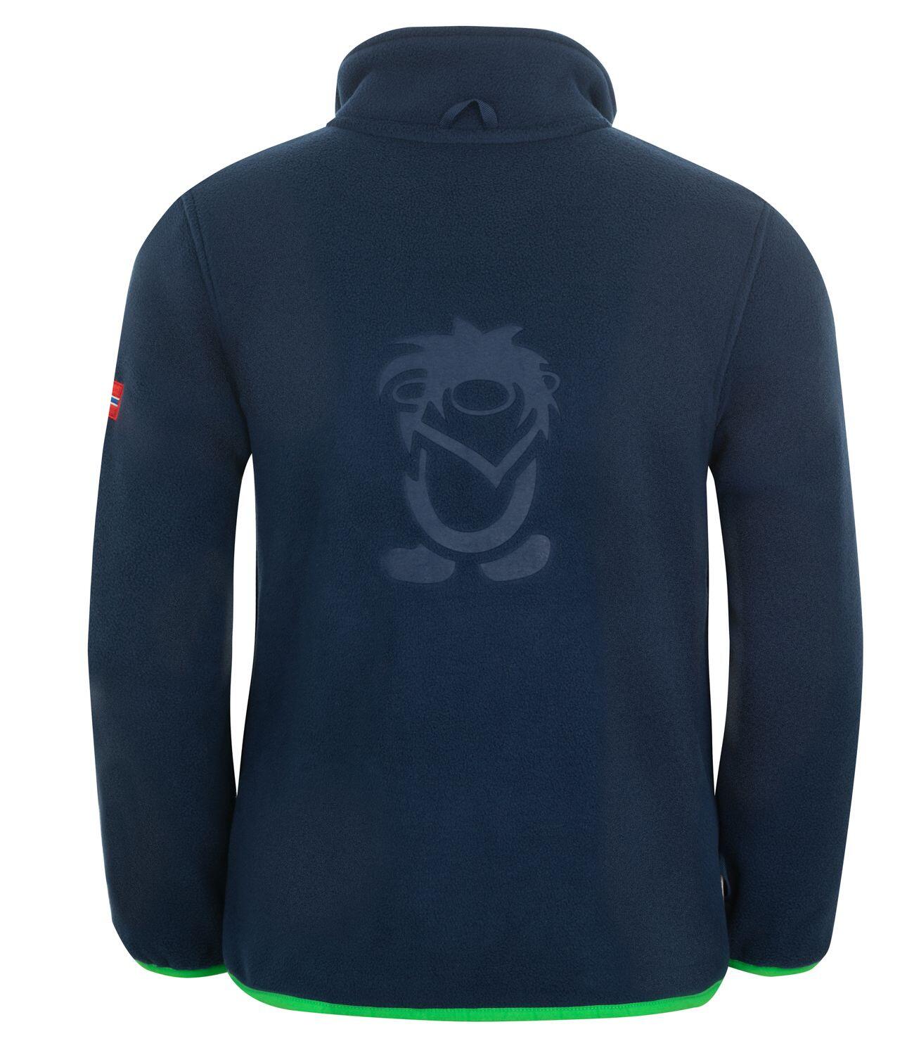 Kinder Fleece Jacke Oppdal XT Marineblau / Hellgrün 2/2