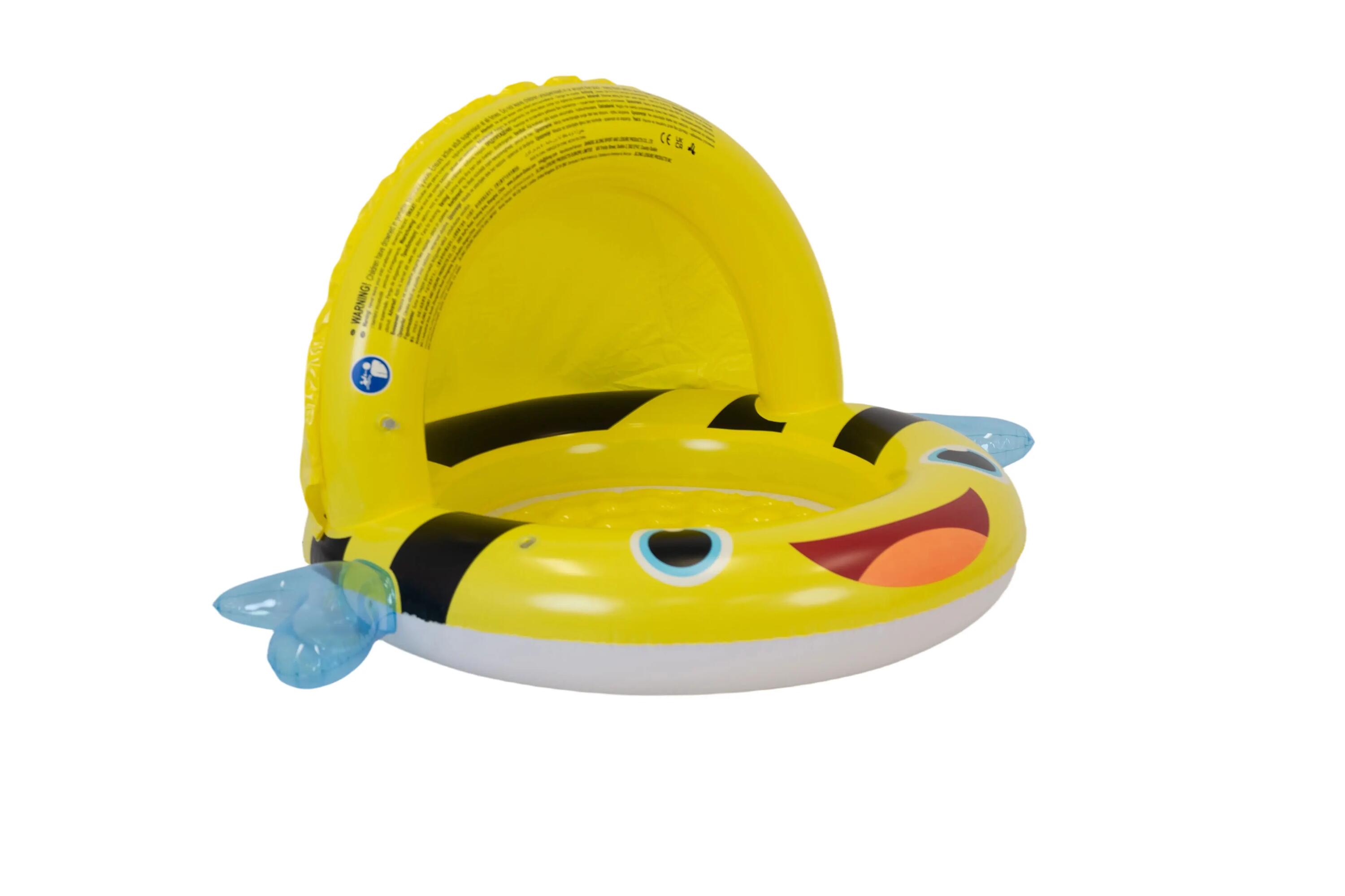 Baby-Planschbecken „Biene“ mit Sonnendach, Kinderpool 130x95x66cm 3/9