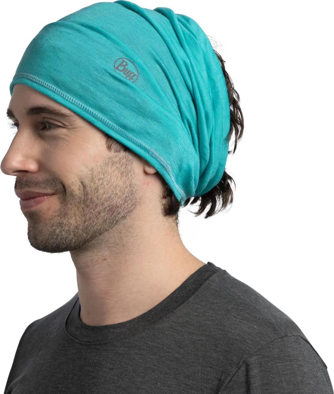 Merino-buff voor om de nek, lichtgewicht, zeegroen 4/4