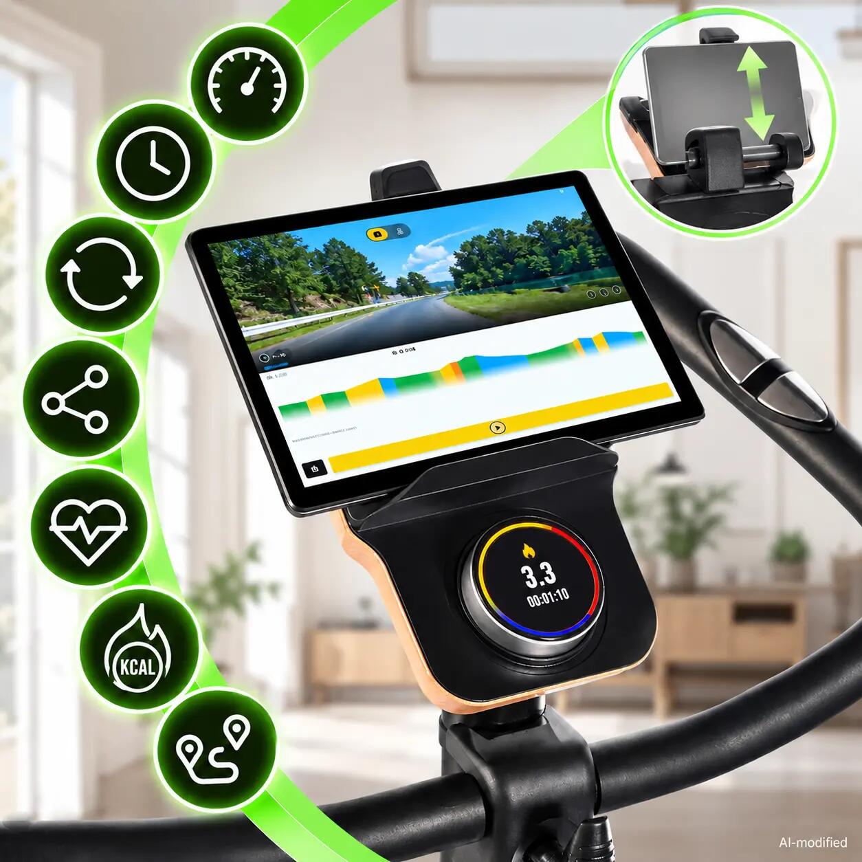 Heimtrainer für Zuhause - tiefer Einstieg - leise - Pulsmessung - 120kg  ET 3.1 4/7