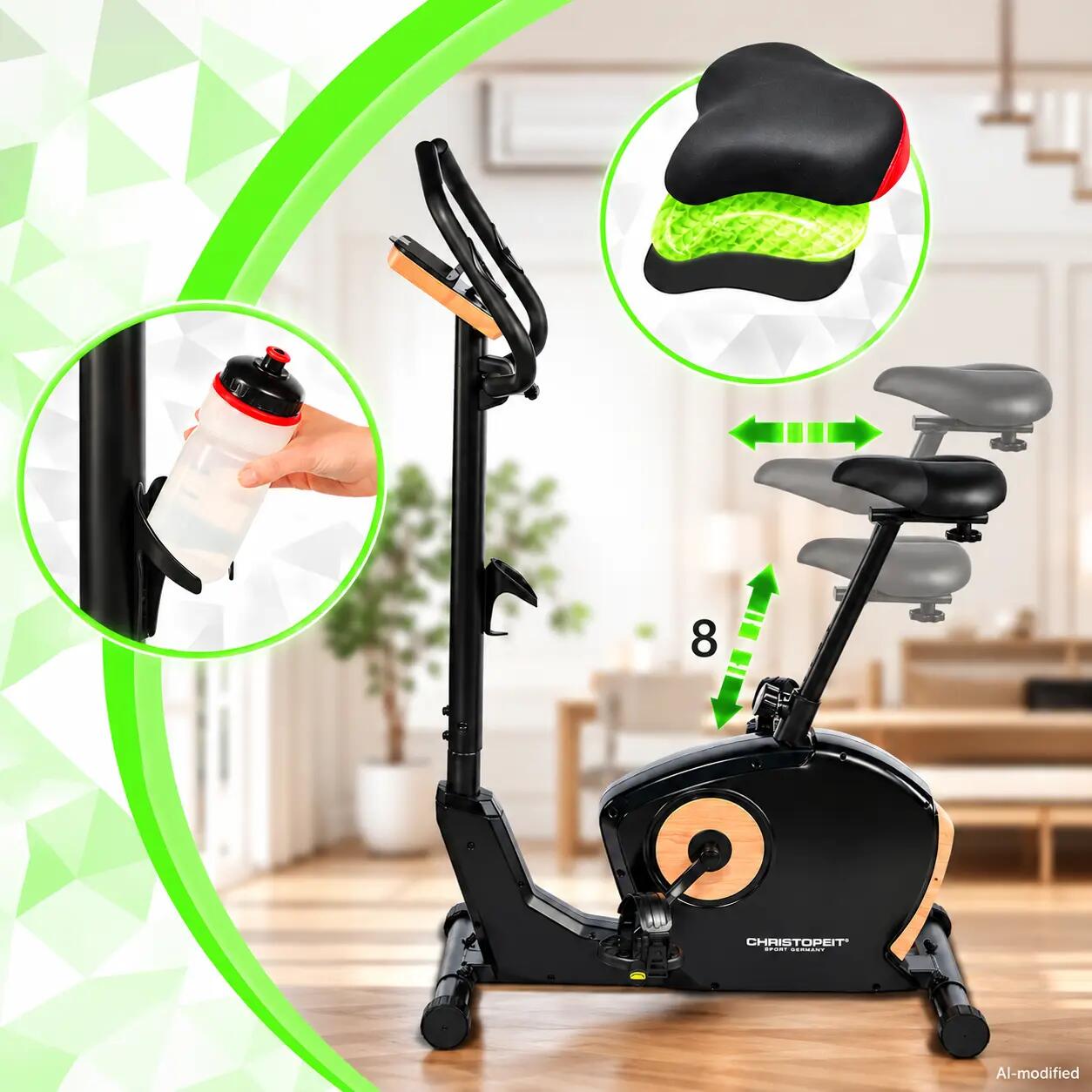 Heimtrainer für Zuhause - tiefer Einstieg - leise - Pulsmessung - 120kg  ET 3.1 3/7
