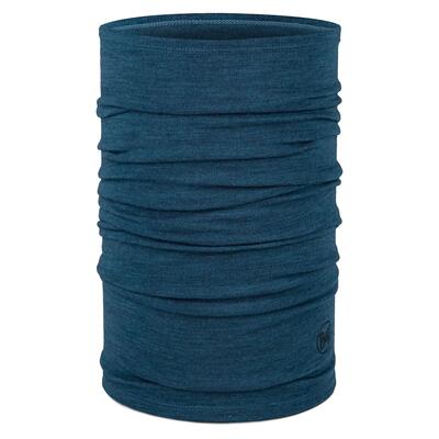 Sciarpa Buff in lana merino di peso medio blu melange